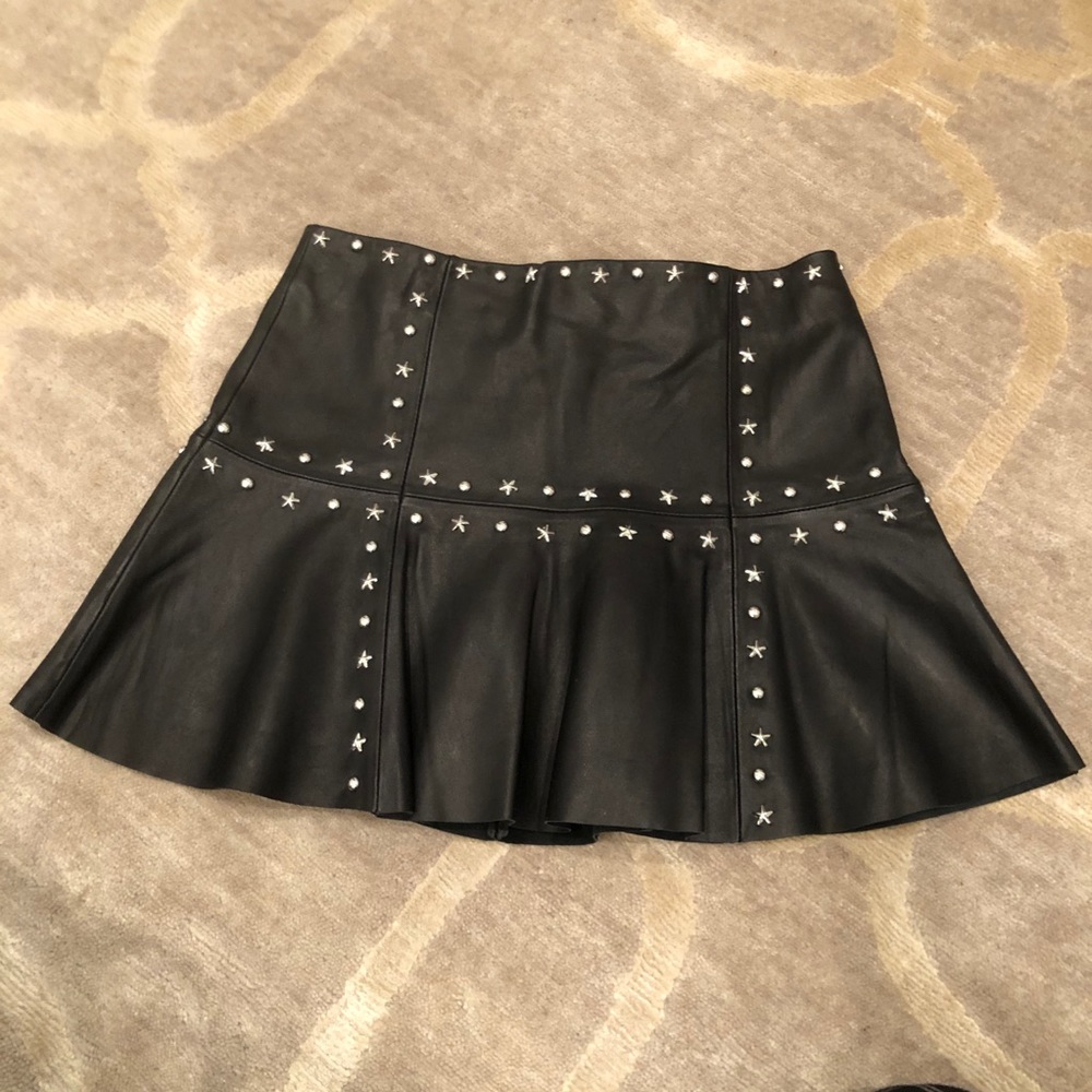 NWOT Parker Cyrus Studded Leather Mini Skirt - Picture 2 of 7
